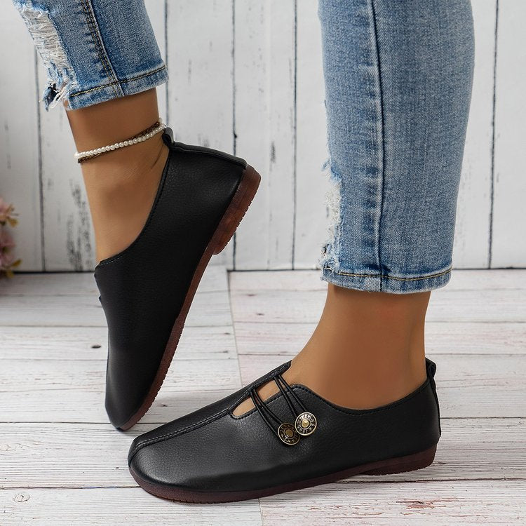 Damen Mokassins mit eleganter Schnallenapplikation und komfortabler Sohle R&B