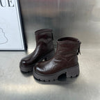 Damen trendige Stiefeletten mit robustem Profil und hochwertigem Leder R&B