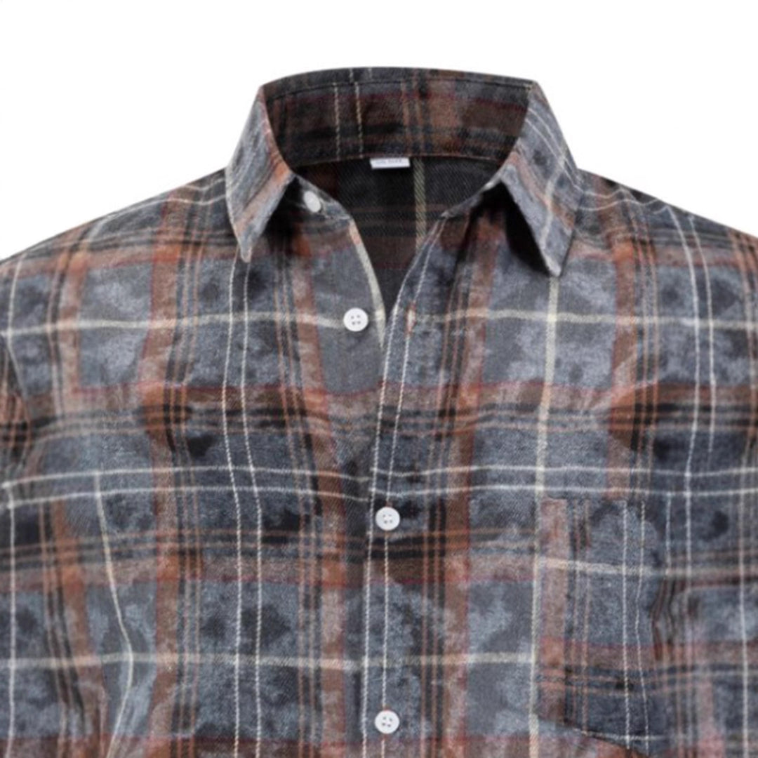 Herren Checkered Flanellhemd R&B