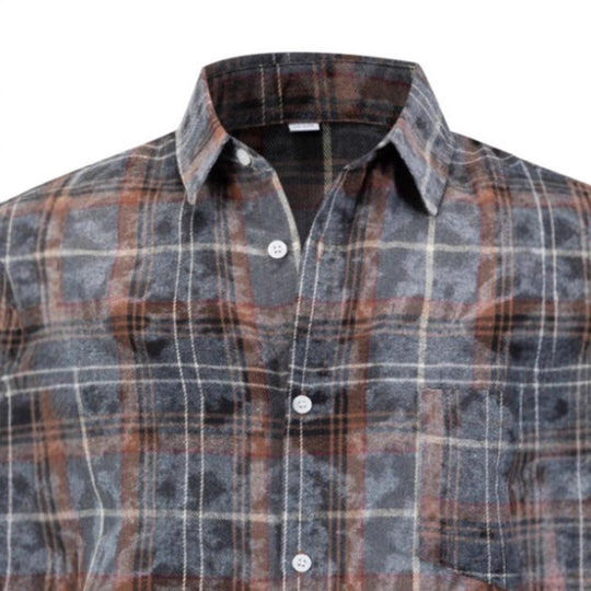Herren Checkered Flanellhemd R&B
