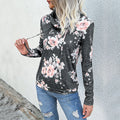 Damen gemütlicher Hoodie mit floralem Design und lässigem Schnitt R&B