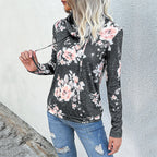 Damen gemütlicher Hoodie mit floralem Design und lässigem Schnitt R&B