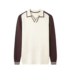 Herren Feinstrickpullover mit V-Ausschnitt und modischem Kontrastdesign R&B