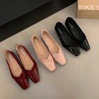 Damen elegante Ballerina-Pumps mit modischem Lederoberteil und komfortablem Fußbett R&B