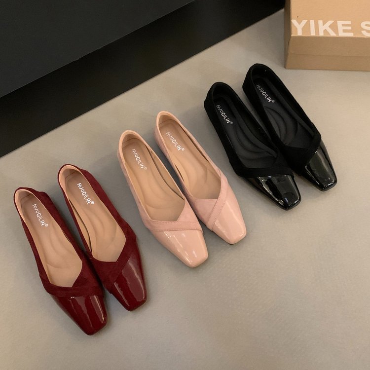 Damen elegante Ballerina-Pumps mit modischem Lederoberteil und komfortablem Fußbett R&B