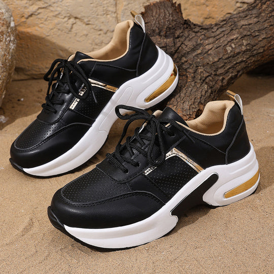 Damen Sneakers mit atmungsaktivem Mesh-Obermaterial und stilvollen Metallic-Akzenten R&B