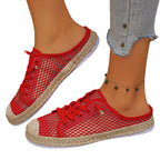 Damen Slip-On Sneaker mit modischem Netzdesign und geflochtenem Fußbett R&B