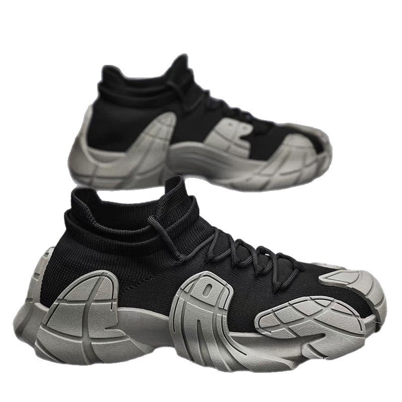 Damen Designer Sneaker mit hohem Kragen und textilförmiger Struktur R&B