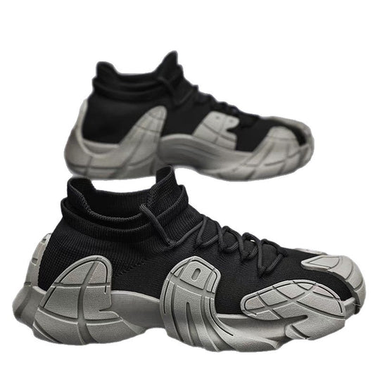 Damen Designer Sneaker mit hohem Kragen und textilförmiger Struktur R&B