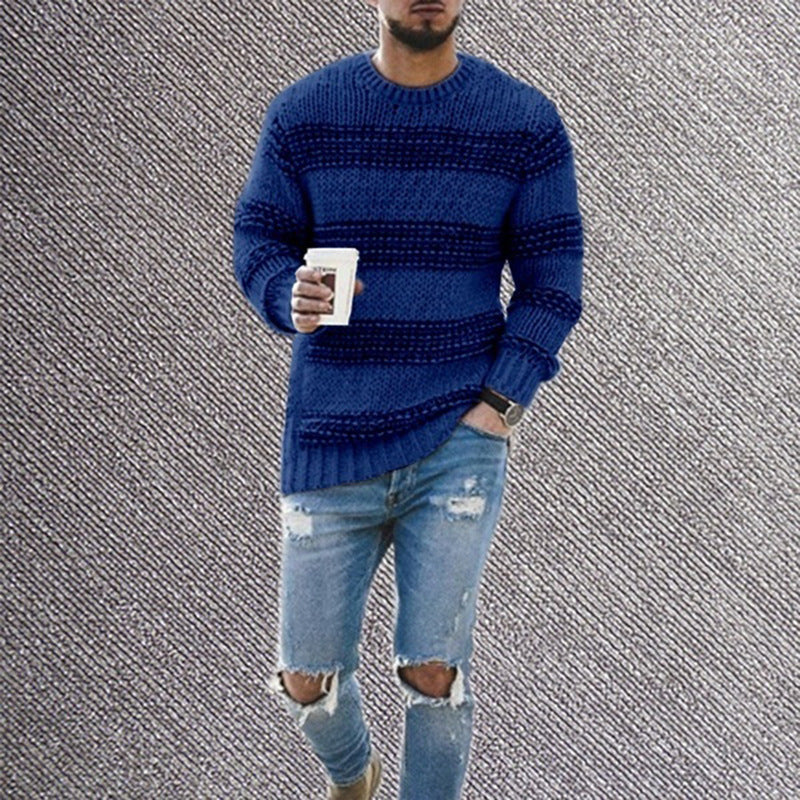 Herren Strickpullover mit strukturiertem Muster und modernem Schnitt