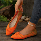 Damen elegante Ballerinas mit schickem Knoten-Detail und komfortabler Sohle