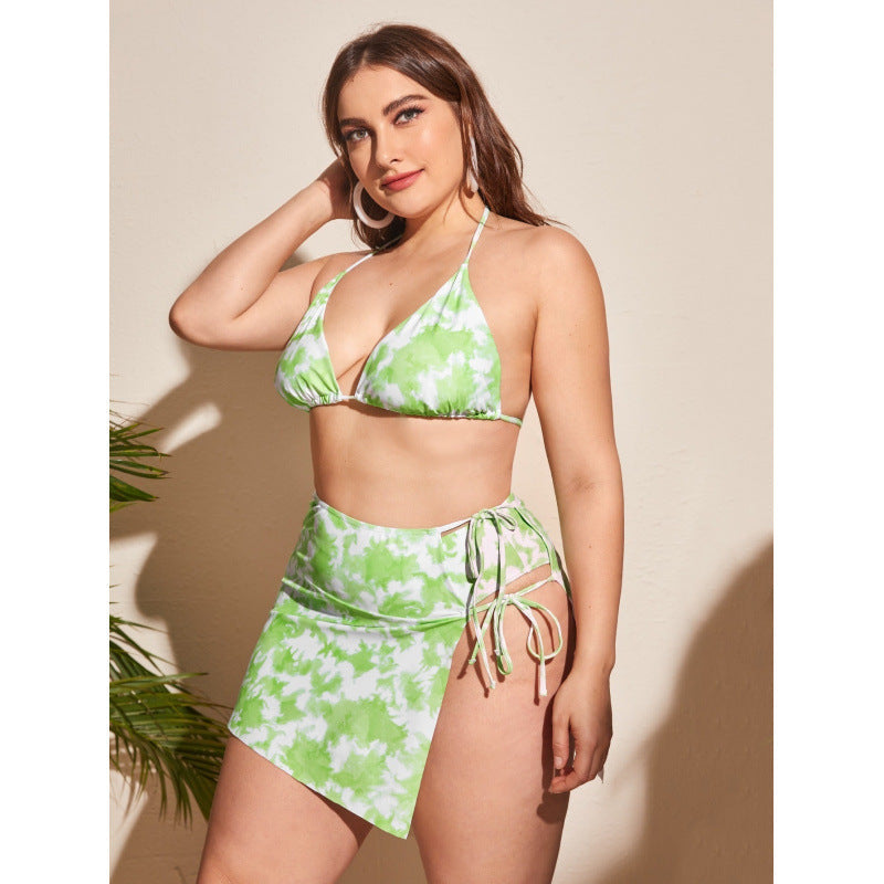 Damen Triangel-Bikini mit asymmetrischem Wickelrock R&B