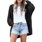 Damen offene Strickjacke