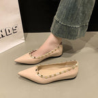 Damen elegante Ballerinas mit modischer Zierverzierung und schmaler Silhouette R&B