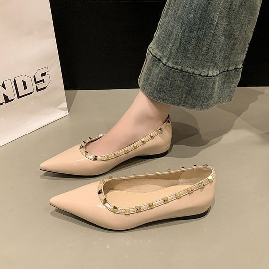 Damen elegante Ballerinas mit modischer Zierverzierung und schmaler Silhouette R&B