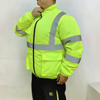 Unisex nan hoch atmungsaktive Warnschutzjacke mit integrierten Lüftern und reflektierenden Kreuzstreifen R&B