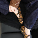 Damen Ballerinas mit elegantem Leopardenmuster und verstellbarem Riemen