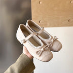 Damen Ballerinas mit eleganter Schnalle und zarter Spitzenborte R&B