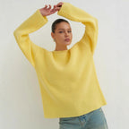 Damen Oversized Strickpullover mit modernen Schnittlinien R&B