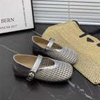 Damen Glamouröse Ballerinas mit dekorativen Riemen und geschmeidigem Obermaterial R&B