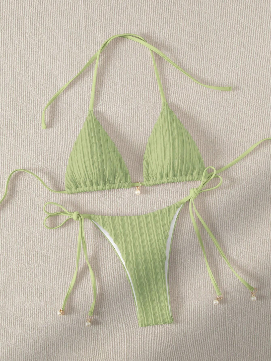 Damen Triangle-Bikini mit strukturiertem Design und verstellbaren Trägern R&B