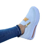 Damen Slip-On Sneaker mit goldenem Reißverschluss und modischem Design R&B