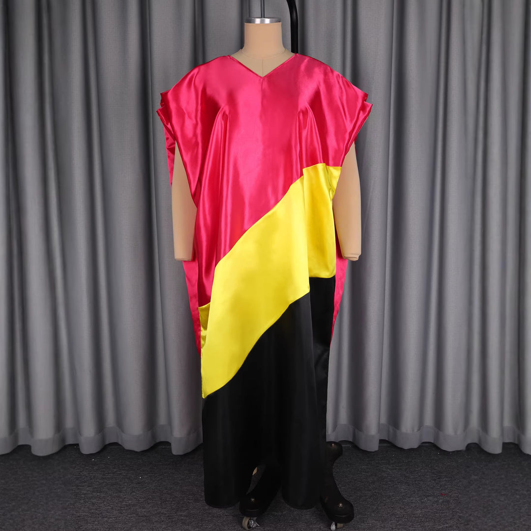 Damen asymmetrisches Kaftan-Kleid mit voluminösen Ärmeln R&B