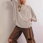Damen oversized Sweatshirt mit fließendem Schnitt R&B