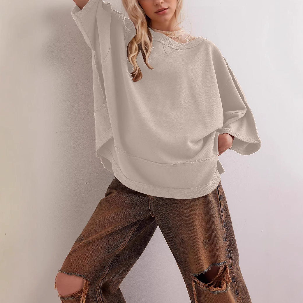 Damen oversized Sweatshirt mit fließendem Schnitt R&B