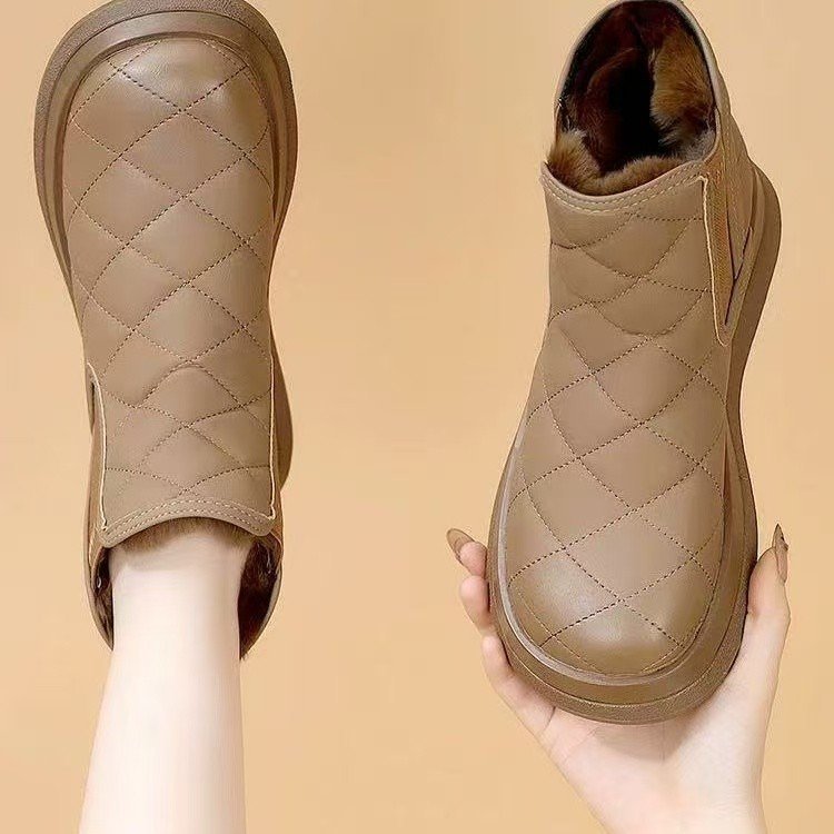 Damen gefütterte Winterstiefeletten mit modischem Kunstfell und rutschfester Sohle R&B