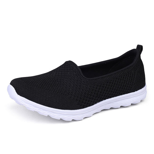 Damen nan leichter gestrickter Schlupfsneaker mit Glitzerfäden, elastischem Einstieg und flexibler Leichtsohle R&B