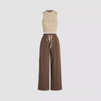 Damen lässiges Oberteil und weit geschnittene Hose Set R&B