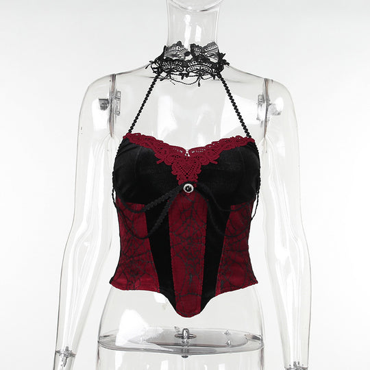 Damen figurbetonte Bluse mit Rüschendetails und Schnürung R&B