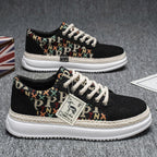 Damen Modische Canvas-Sneaker mit geflochtenem Sohlenrand R&B