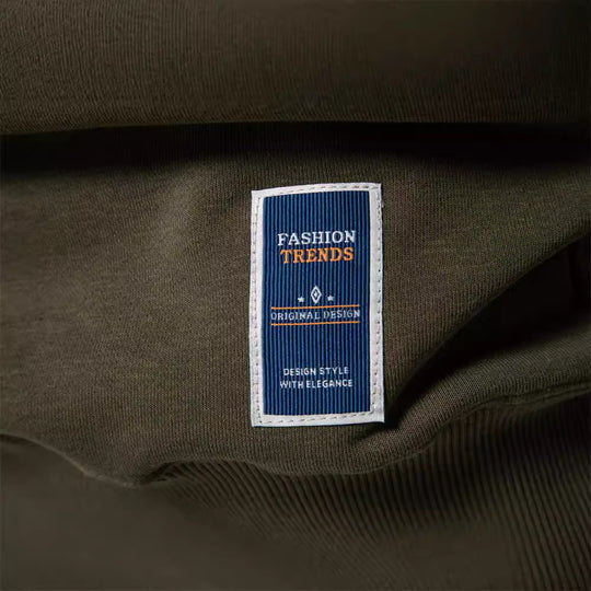Herren nan klassisches Rundhals-Sweatshirt aus schwerer Baumwollmischung mit angerauter Innenseite und gerippten Bündchen R&B