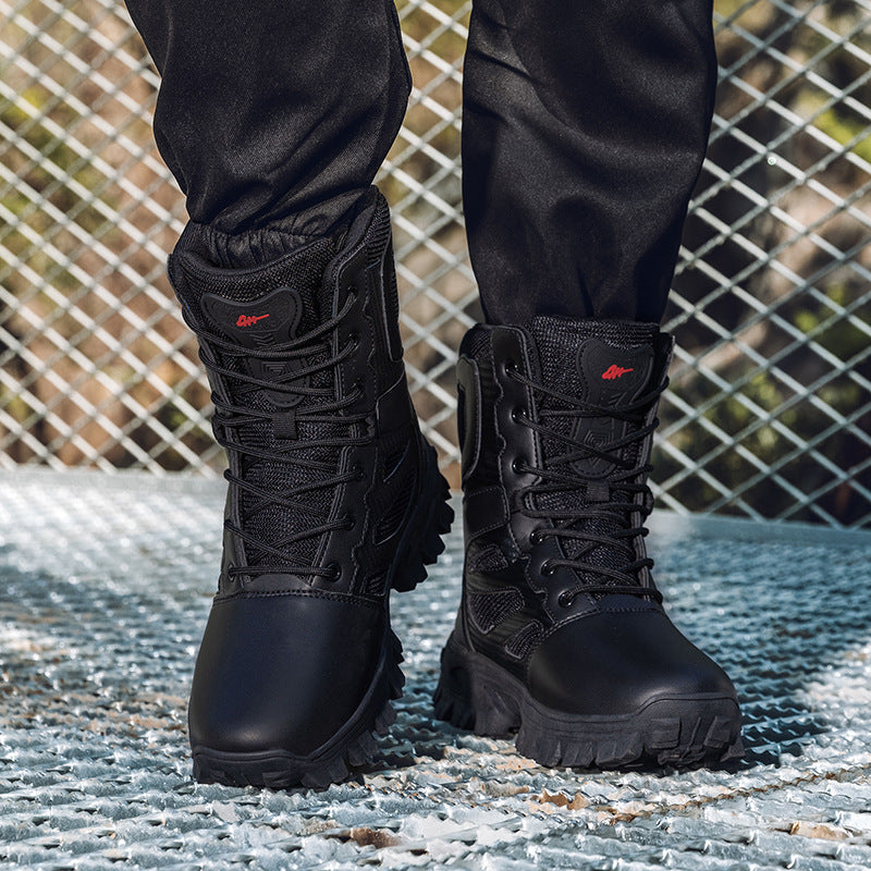 Damen robuste Sicherheitsstiefel mit rutschfester Sohle und atmungsaktivem Mesh