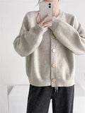 Damen Gemütlicher Strickcardigan mit Knopfdetail