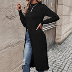 Damen elegantes Strickkleid mit seitlichen Schlitzen R&B
