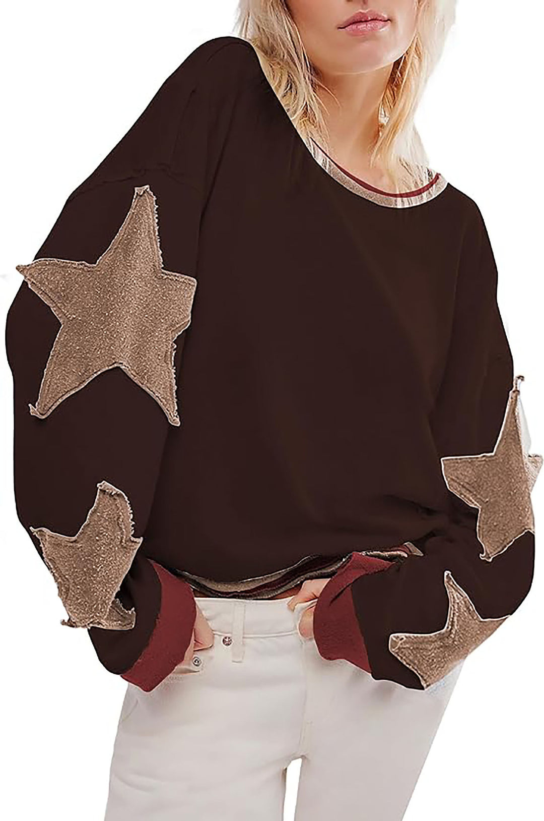 Damen lässiger Pullover mit Sternen-Design R&B