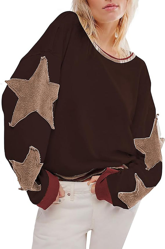 Damen lässiger Pullover mit Sternen-Design R&B