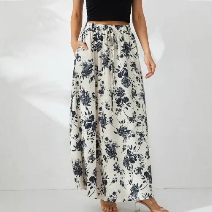 Damen Maxi-Rock im floralen Design mit elastischem Bund R&B