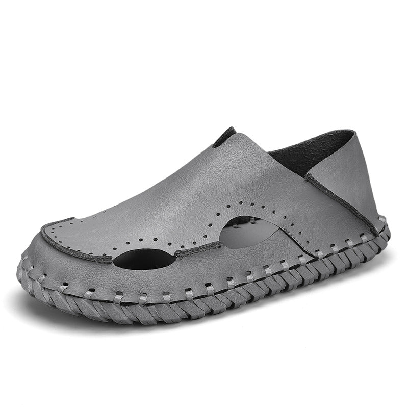 Damen Bequeme und atmungsaktive Leder-Slipper R&B