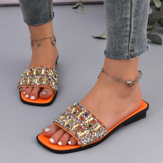 Damen Glamouröse Slides mit funkelnden Akzenten R&B