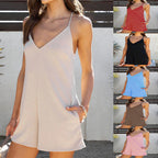 Damen lässiger Jumpsuit mit V-Ausschnitt R&B