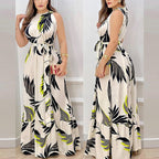 Damen Langärmliges Maxikleid mit floralem Muster und tailliertem Schnitt R&B