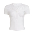 Damen Kurzarmshirt mit raffiniertem Knotendesign R&B