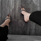 Damen elegante Stiletto Mules mit funkelnden Strassverzierungen R&B