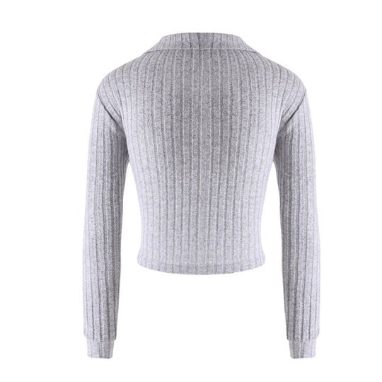 Damen Strickpullover mit klassischem Kragen und Rippstruktur R&B