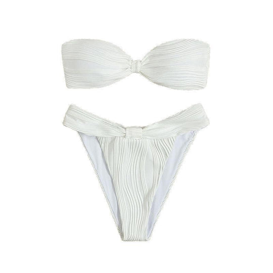 Damen Bandeau-Bikini mit dekorativem Wickeldetail R&B