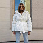 Damen Wattierte Jacke mit Kapuze und seitlichen Taschen R&B
